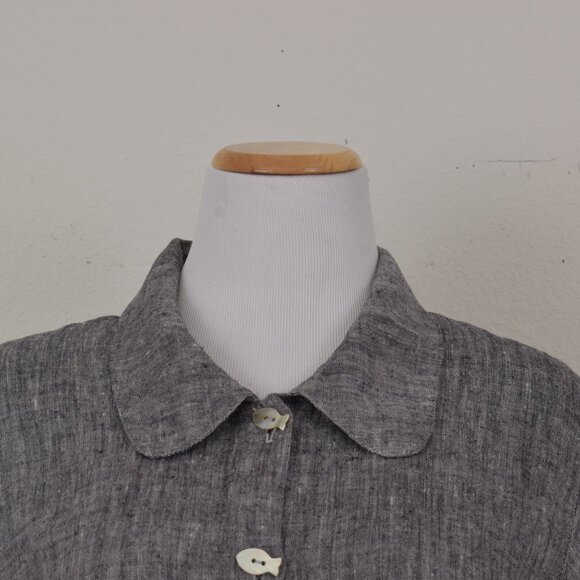 Vintage 90s Linen Button Bouse by FOCUS USA‎ - Picture 7 of 12